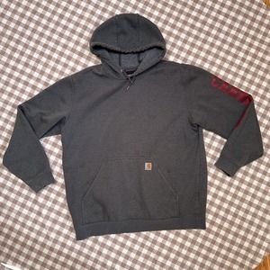 Carhartt Grey Hoodie with Logo on Sleeve